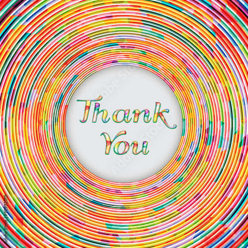 Colored inscription thank you.Abstract colorful background.