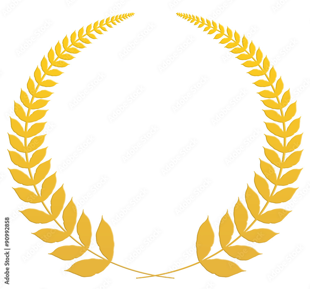 couronne de laurier, médaille d'or couronne de laurier, médaille d'or