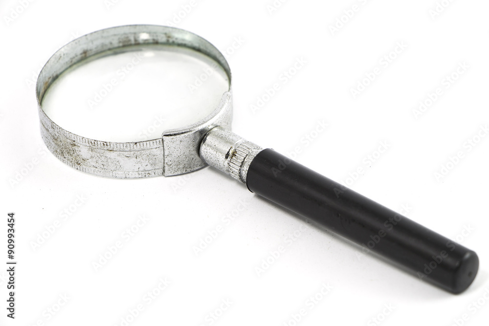 old Magnifier isolated on white background old Magnifier isolated on white background