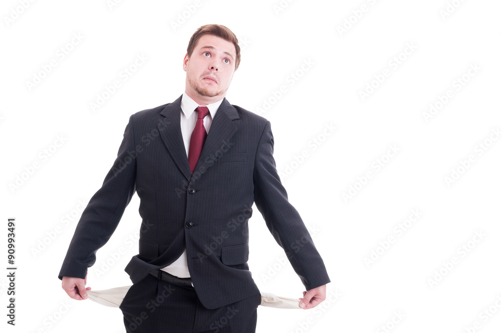 Bankrupt, broke or poor businessman, accountant and financial ma Bankrupt, broke or poor businessman, accountant and financial ma