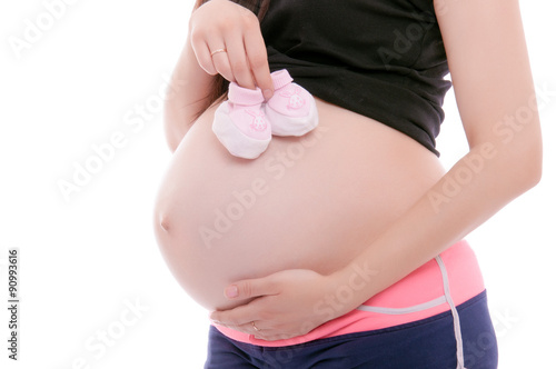 Pregnant woman in studio