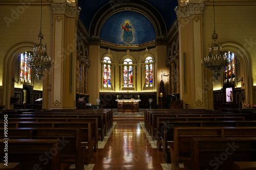 Inside church