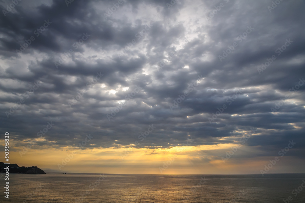 Dramatic clouds. Landscape