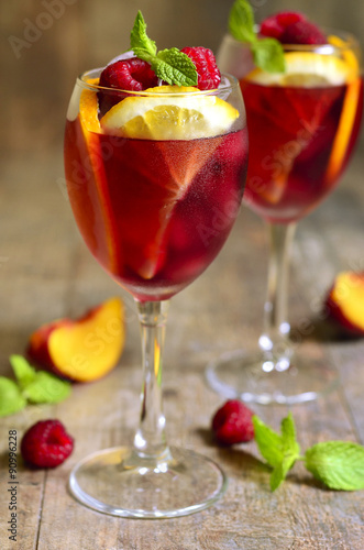 Homemade delicious sangria.