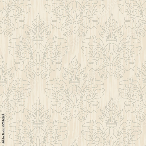 Grunge beige vintage floral seamless pattern