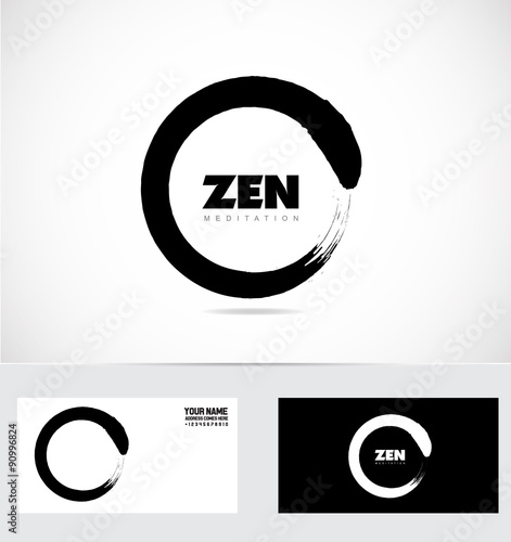 Papier peint Zen - Papier peint Zen logo circle grunge symbol