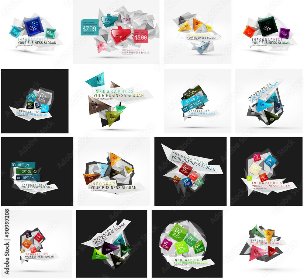 Set of various universal geometric layouts Set of various universal geometric layouts