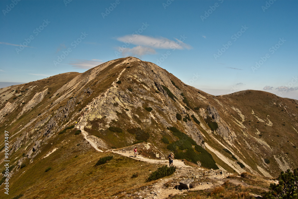 hiking trail to Brestova peak in Rohace (Tatry) mountains