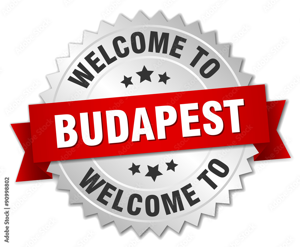 Budapest 3d silver badge with red ribbon Budapest 3d silver badge with red ribbon