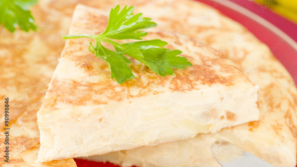 Spanish Tortilla - Traditional Spanish omelette made with potatoes and fried in olive oil.
Spanish Tortilla - Traditional Spanish omelette made with potatoes and fried in olive oil.