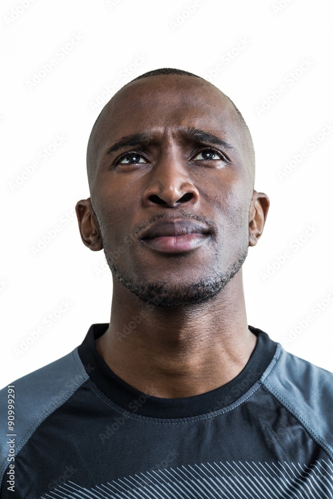 Close-up of thoughtful athlete Close-up of thoughtful athlete