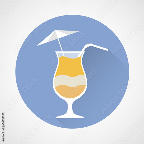 Pina Colada cocktail simple icon