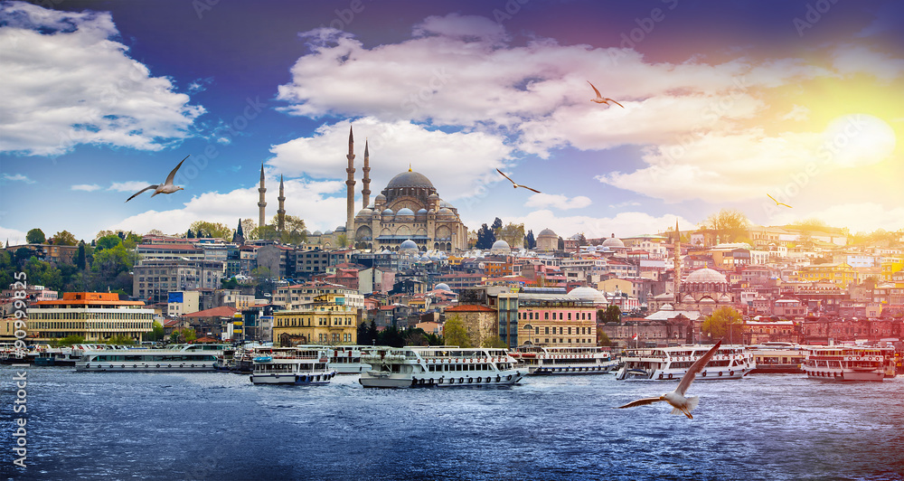 Istanbul the capital of Turkey, eastern tourist city. - obrazy, fototapety, plakaty 