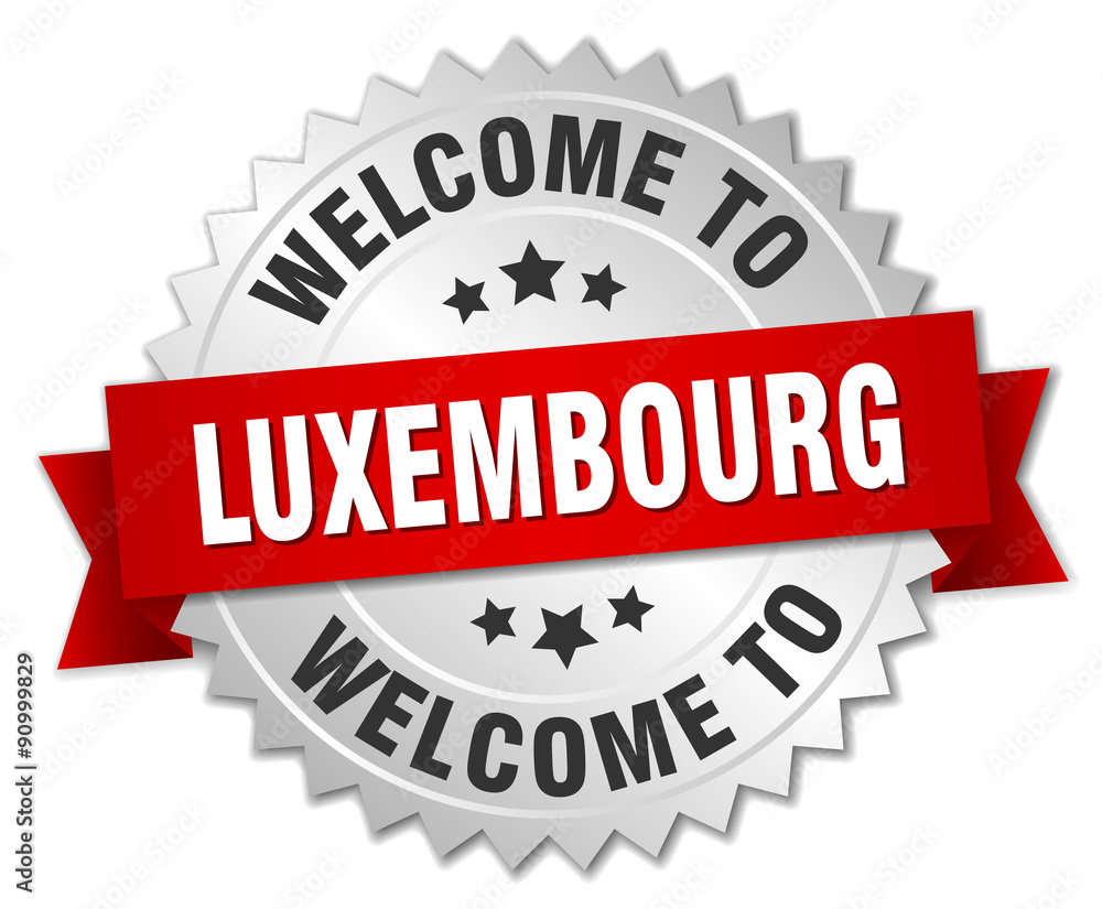 Luxembourg 3d silver badge with red ribbon Luxembourg 3d silver badge with red ribbon