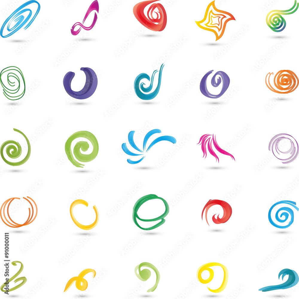 Spiralen Sammlung, Kreise, farbig Spiralen Sammlung, Kreise, farbig
