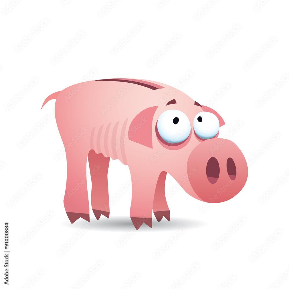 Vetor do Stock: Cochon tirelire maigre humoristique | Adobe Stock