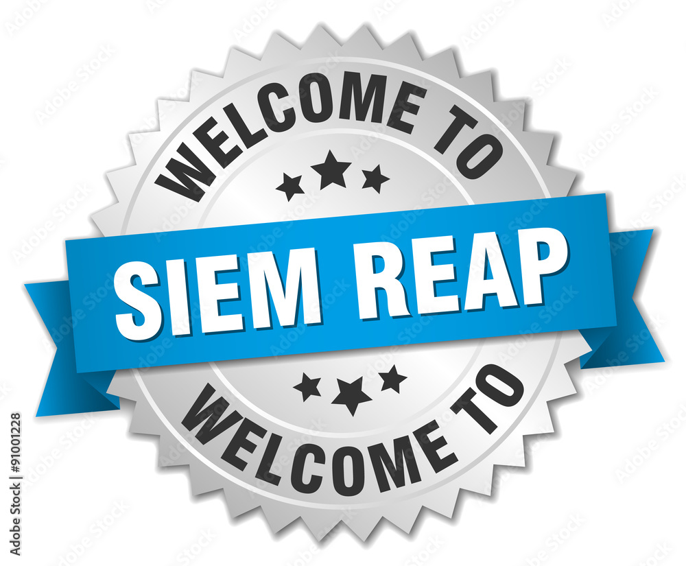 Siem Reap 3d silver badge with blue ribbon Siem Reap 3d silver badge with blue ribbon
