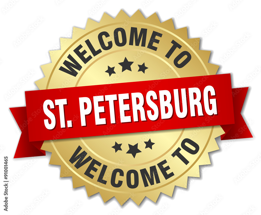 St. Petersburg 3d gold badge with red ribbon St. Petersburg 3d gold badge with red ribbon