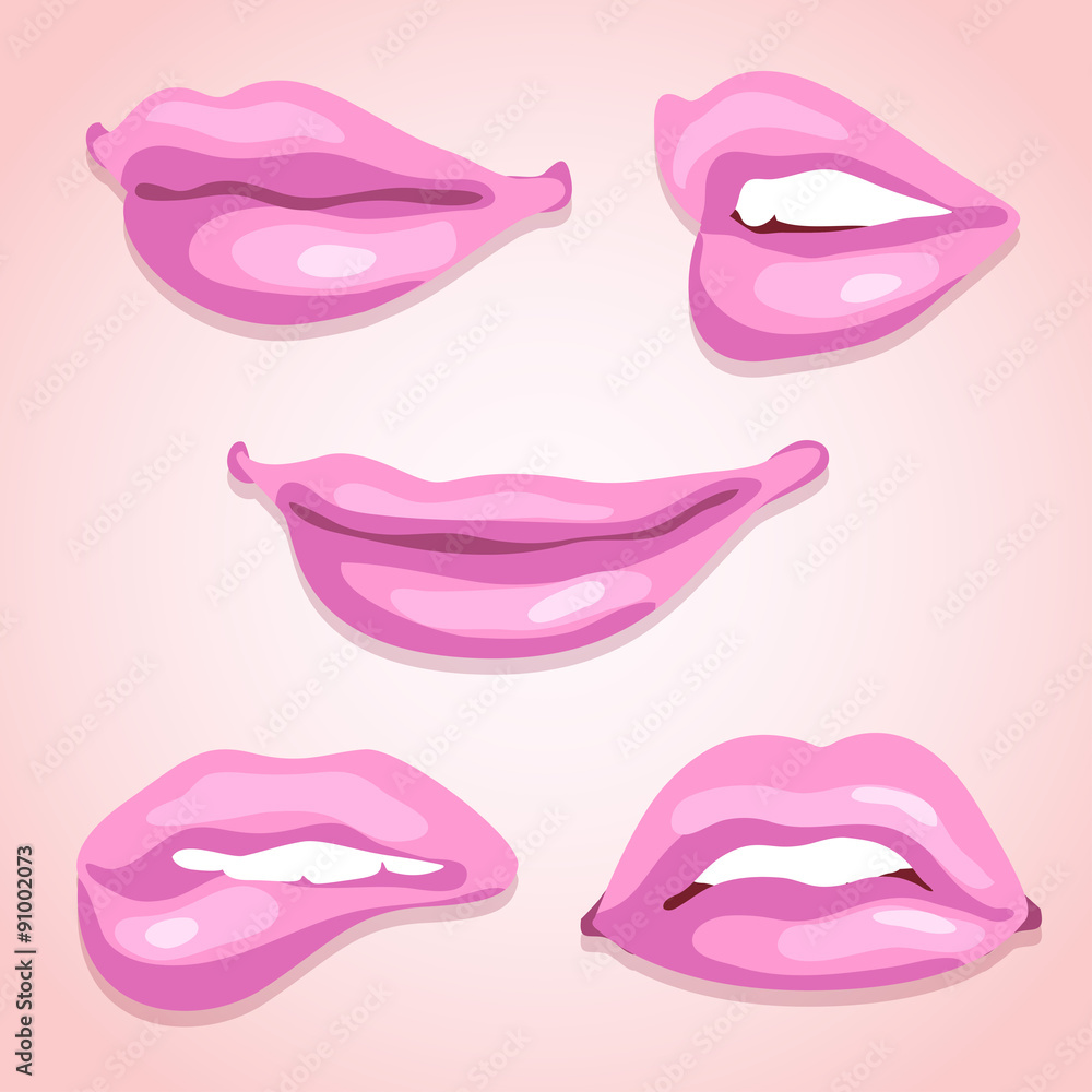 Sexy Lips Illustration Set