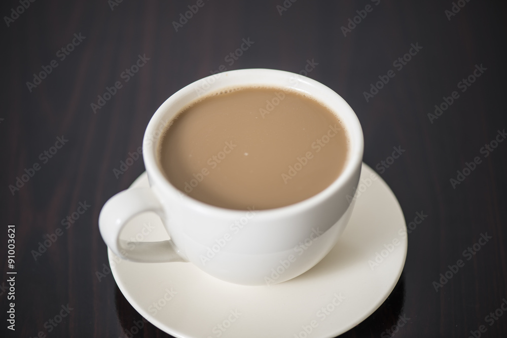 Soft focus Cup of coffee on table Soft focus Cup of coffee on table