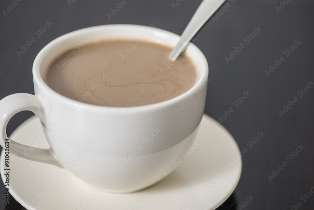 Soft focus Cup of coffee on table Soft focus Cup of coffee on table
