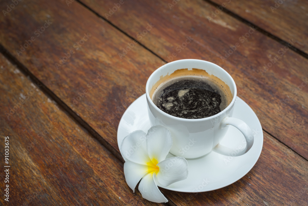 Soft focus Cup of coffee on table Soft focus Cup of coffee on table