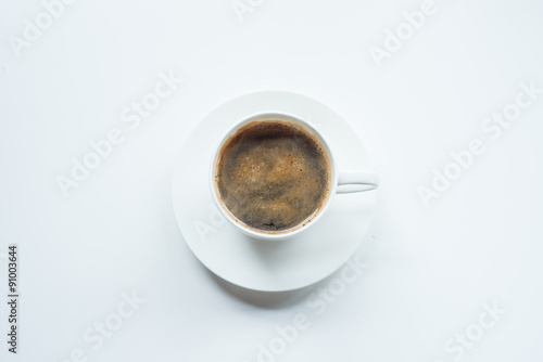 Soft focus Cup of coffee on table