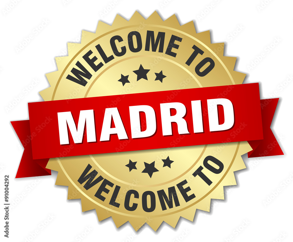 Madrid 3d gold badge with red ribbon Madrid 3d gold badge with red ribbon