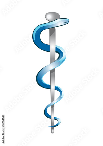 Vector image of the Rod or Staff of Asclepius, associated with medicine and healthcare