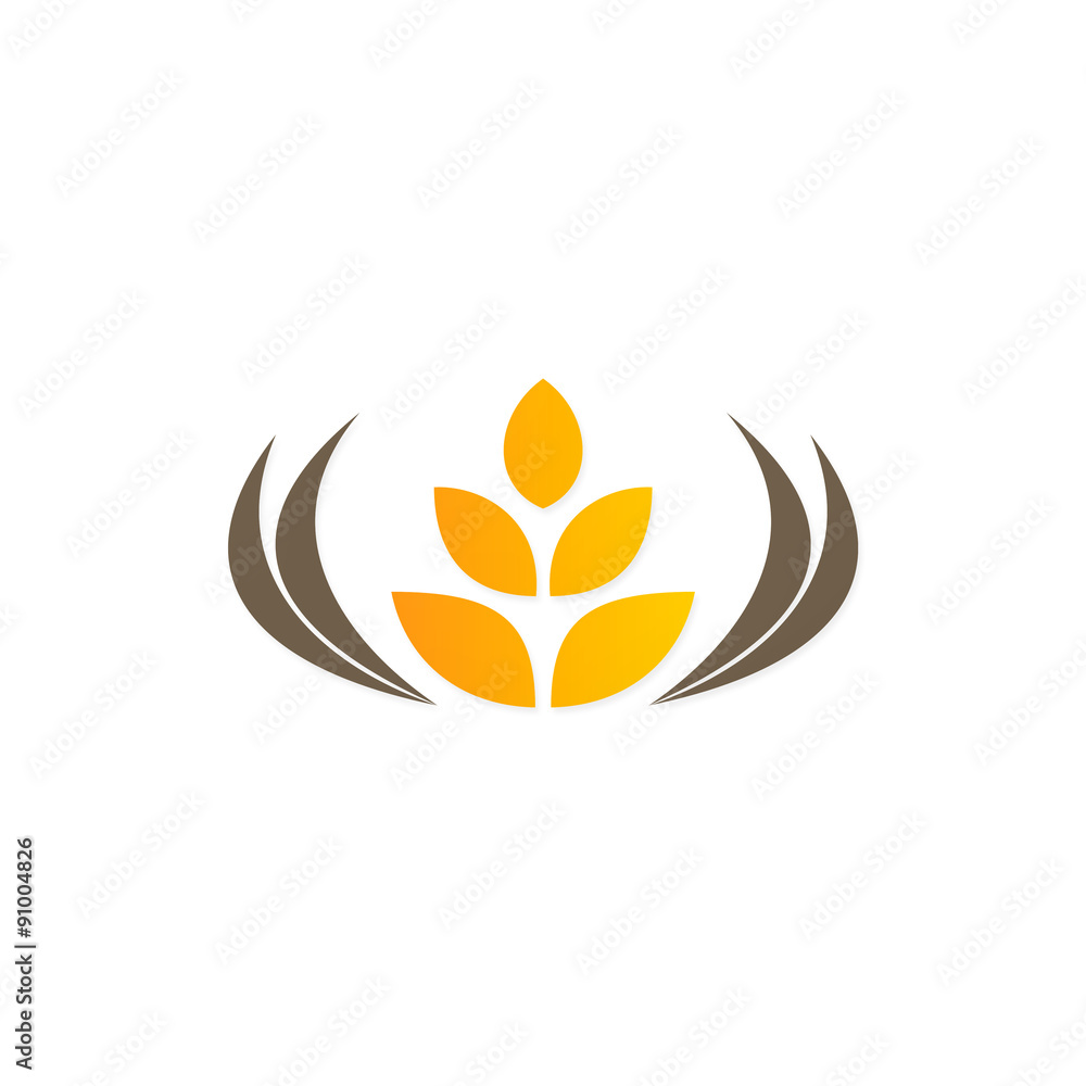 wheat abstract food tree logo wheat abstract food tree logo