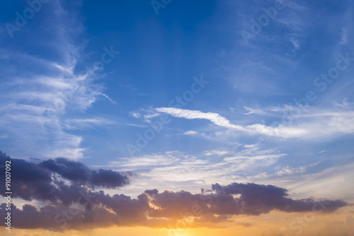 Fototapeta Naklejka Na Ścianę i Meble -  sunset sky and cloud background