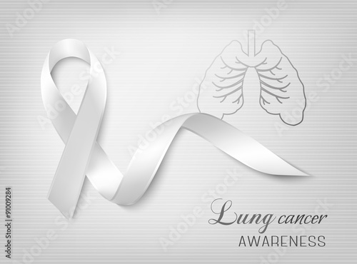 Lung cancer awareness ribbon. Vector.