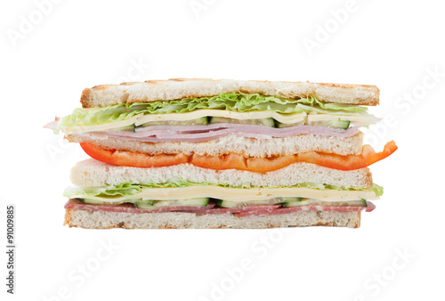 big sandwich on a white background