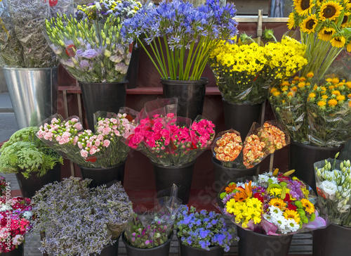 Outdoor flower market on Las Ramblas