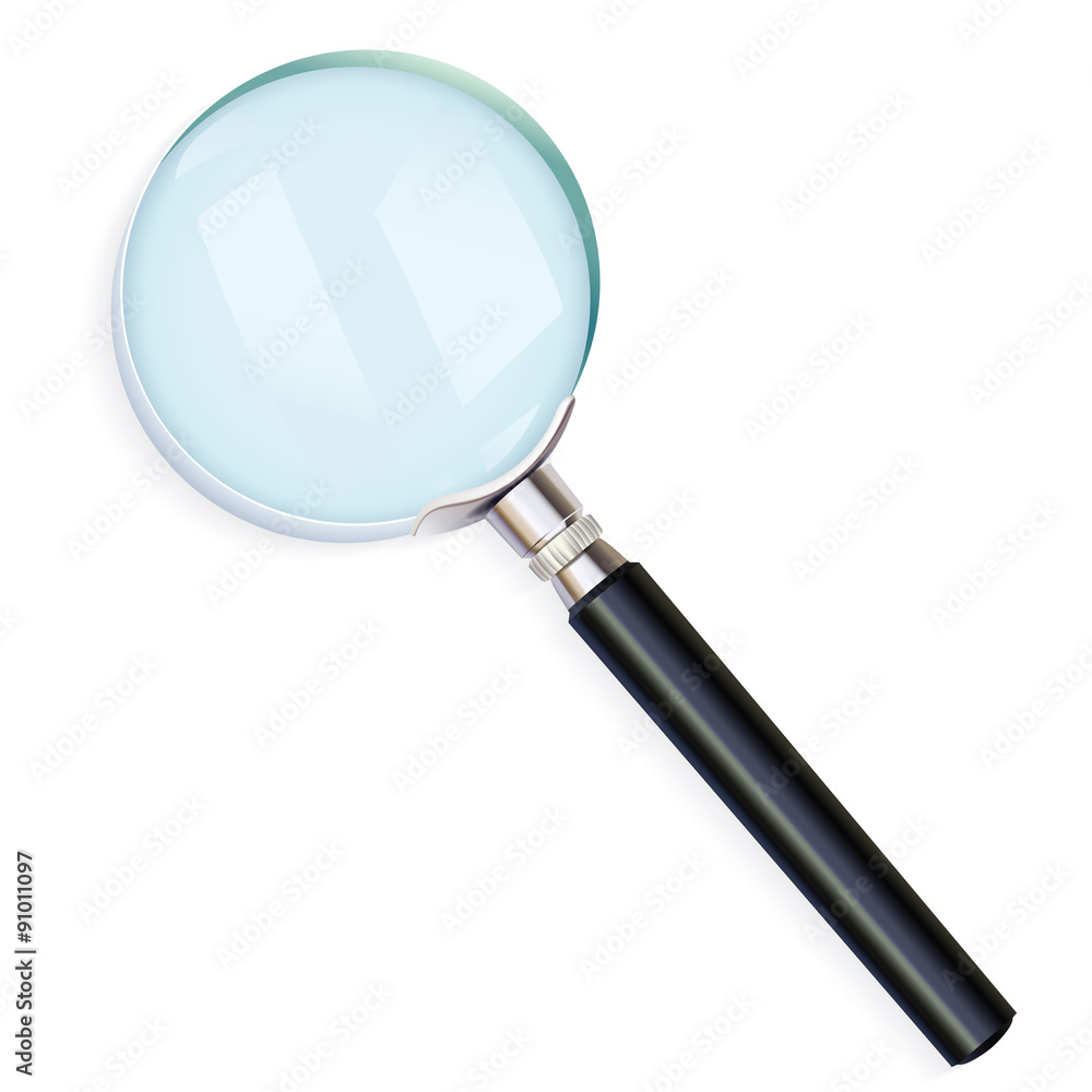 Vector magnifying glass on white background Vector magnifying glass on white background