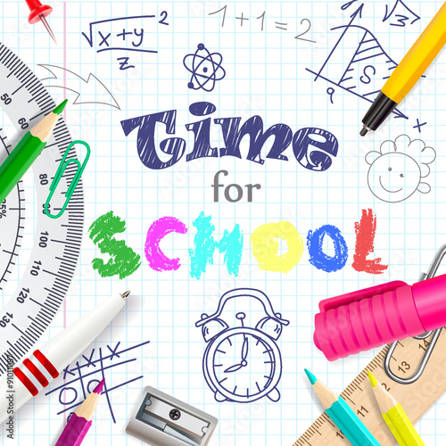 Time for school creative background