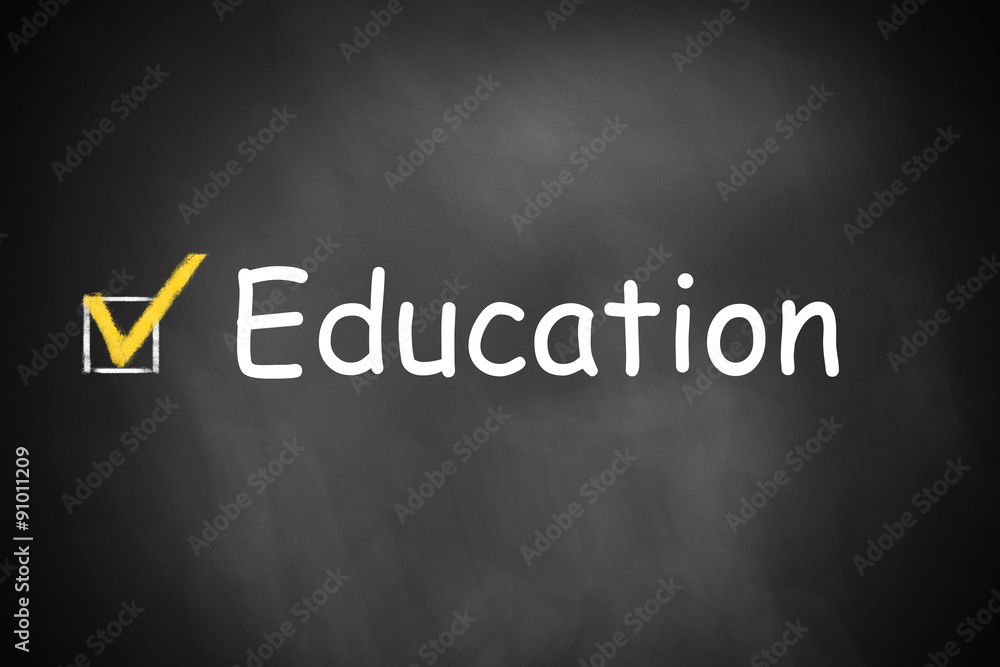 chalkboard with checkbox checked education chalkboard with checkbox checked education