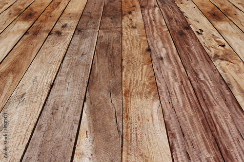 Wood plank brown texture for background, perspective