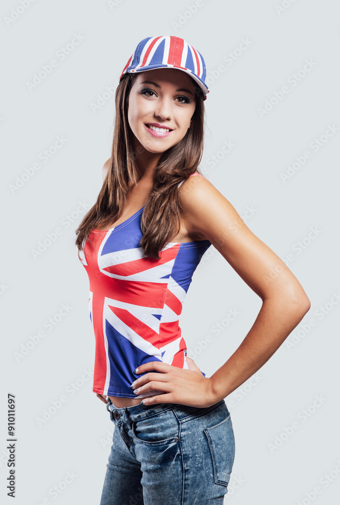 British girl smiling at camera British girl smiling at camera