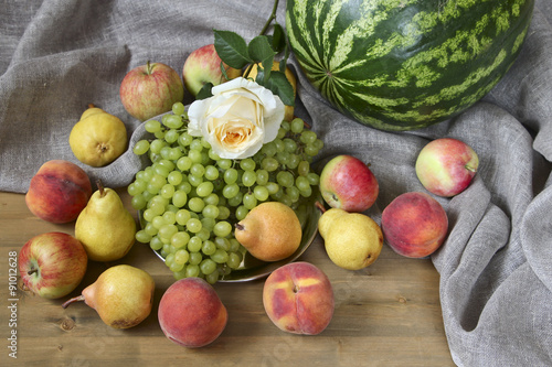 Group of fruits and water melon