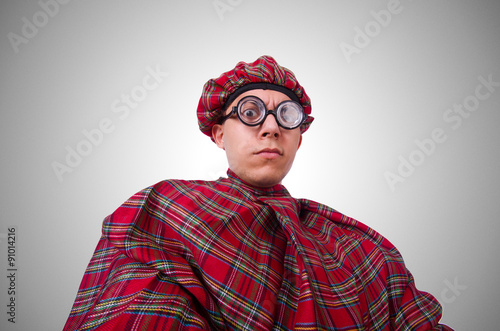 Funny scotsman isolated on the white