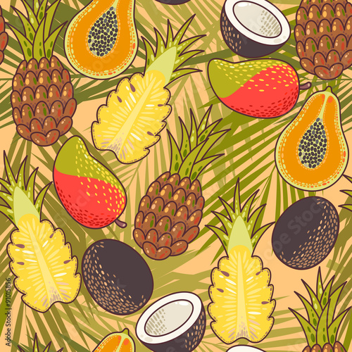 Seamless exotic fruit
