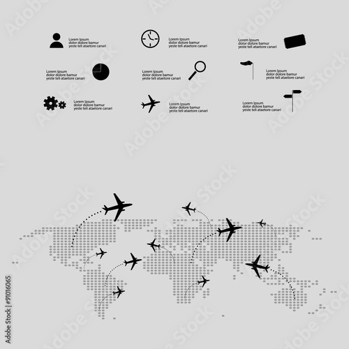 air travel infographic vector