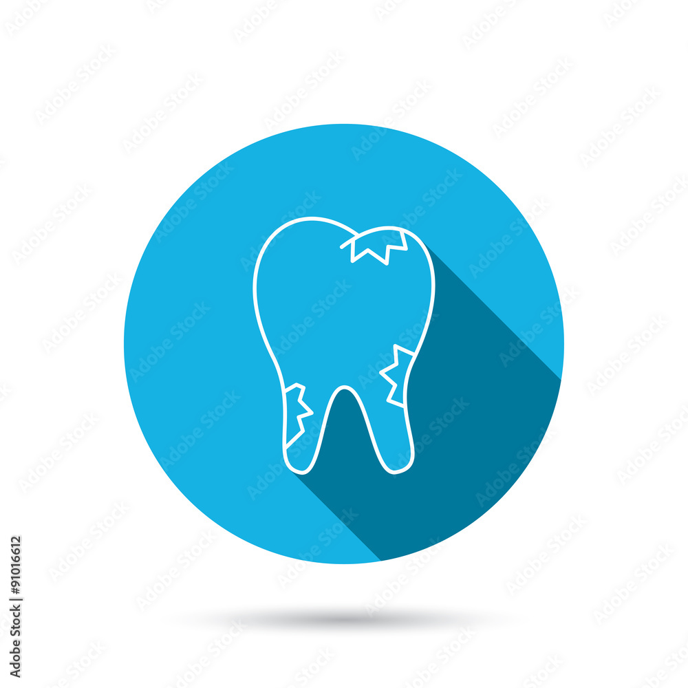 Caries icon. Tooth health sign.