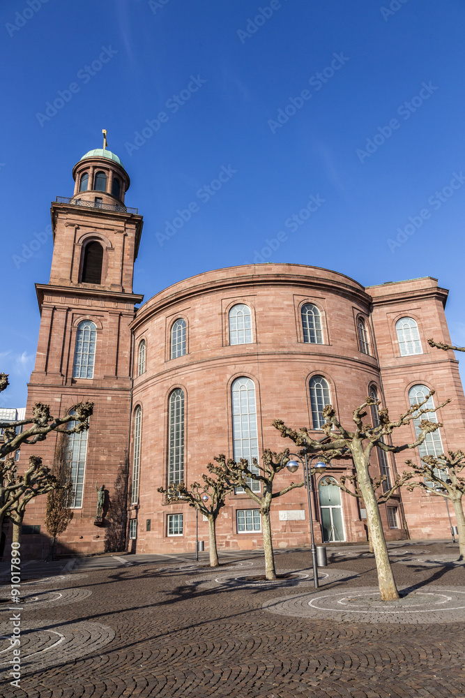 Paulskirche, famous Church in Frankfurtt, Germany under blue sky