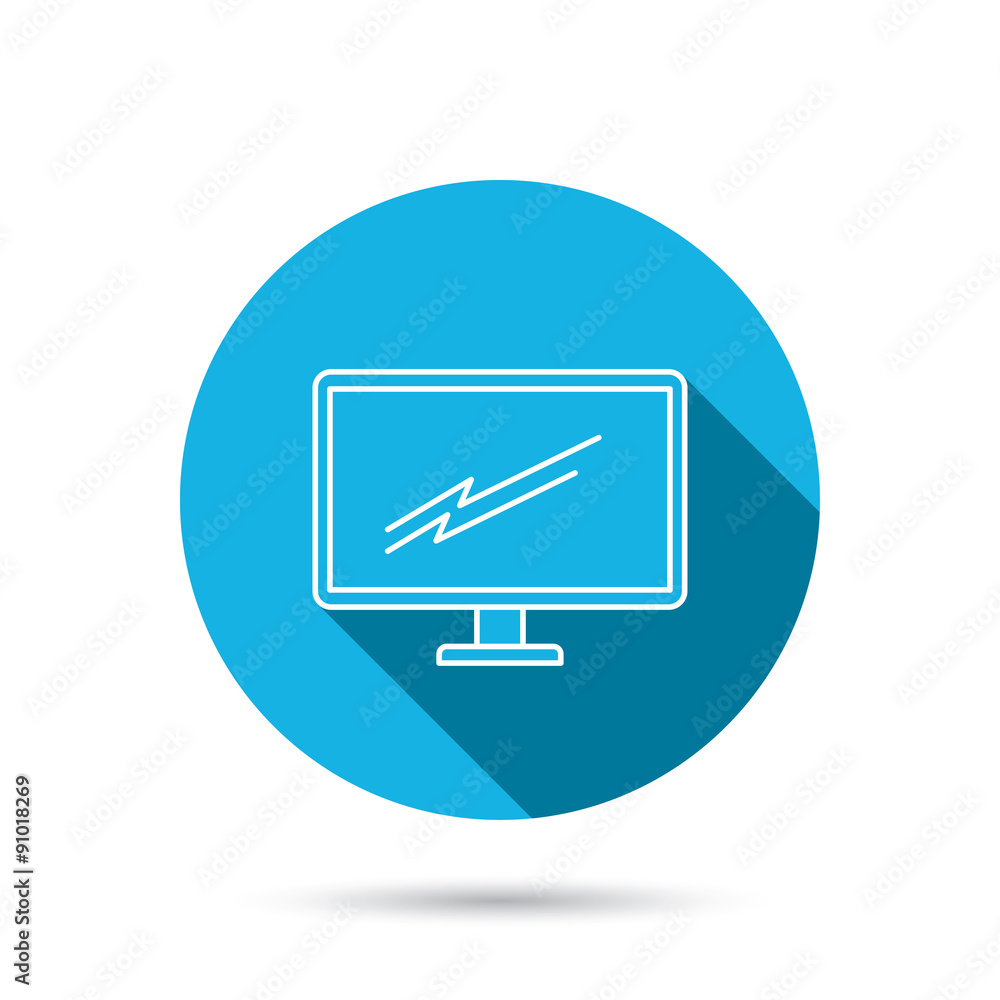 PC monitor icon. Led TV sign. PC monitor icon. Led TV sign.