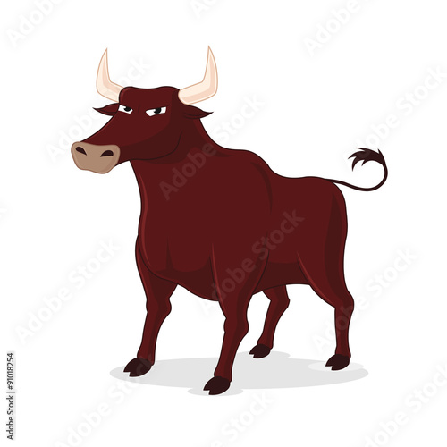 Angry bull vector cartoon illustration