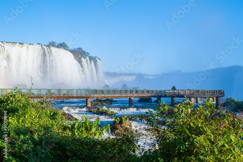 Famous Iguacu Waterfalls in South America