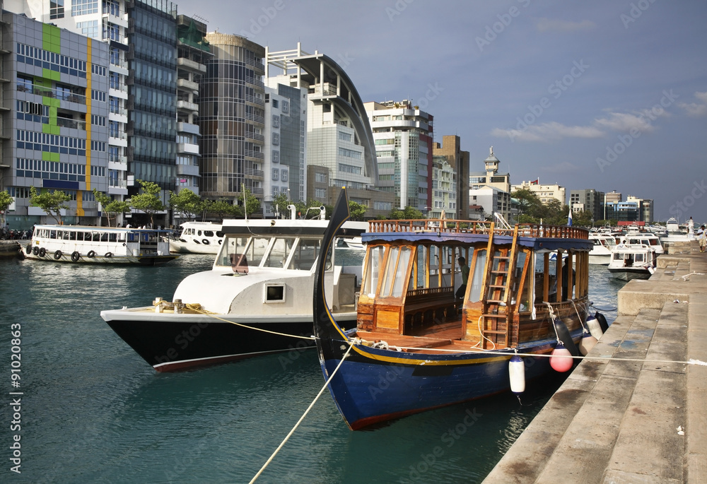 Port in Male. Republic of the Maldives