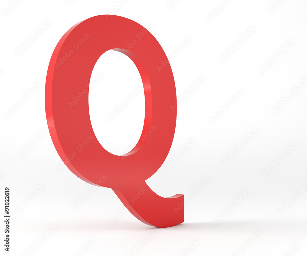 Isolated Red Letter Q Isolated Red Letter Q